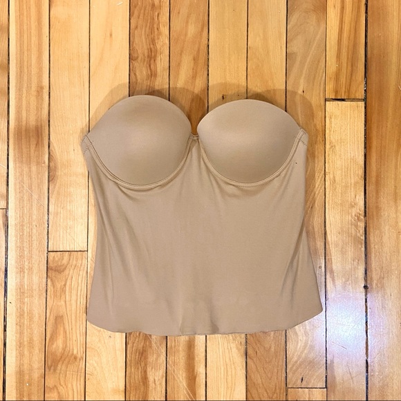 Vintage 90s nude / tan strapless bustier - Picture 1 of 5